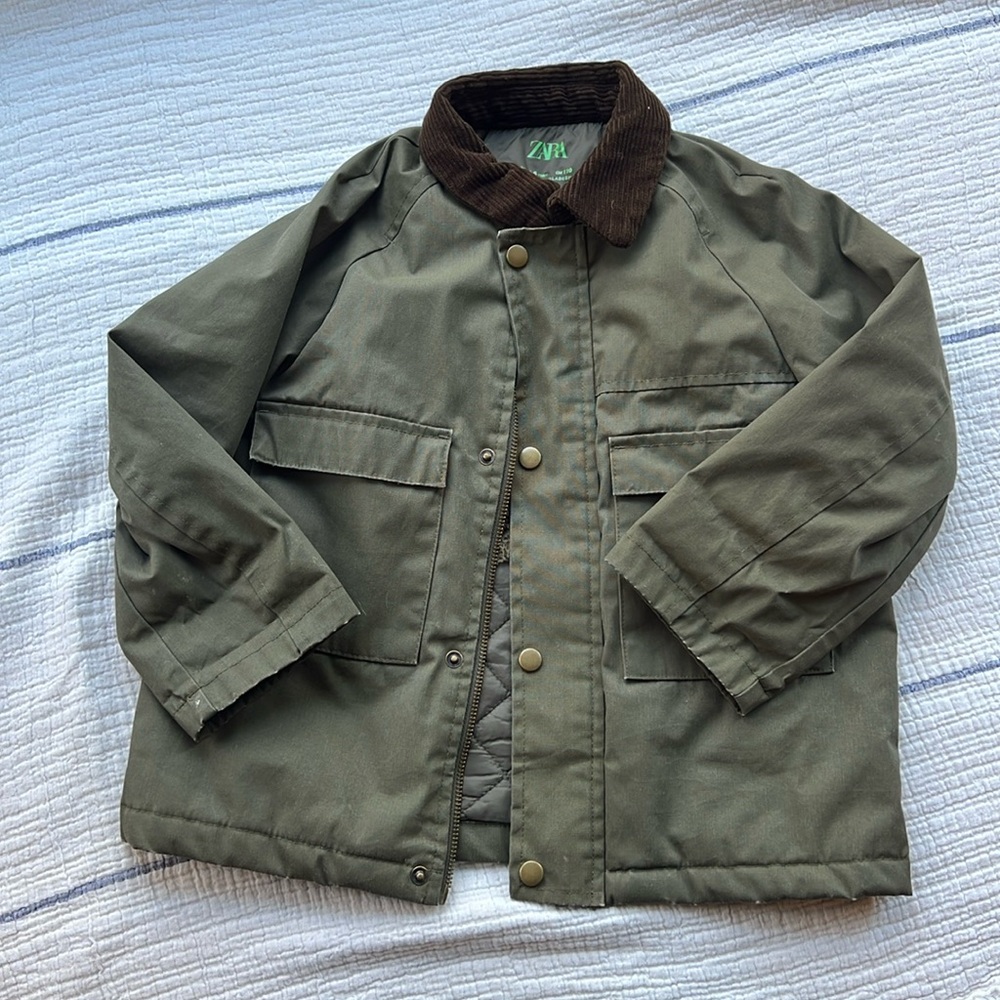Waxed finish parka field jacket